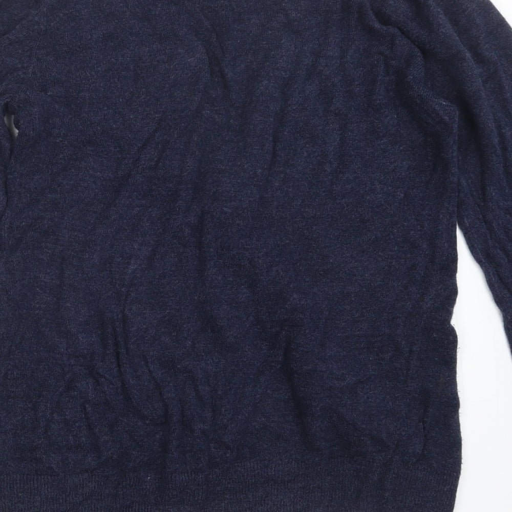 Easy Mens Blue  Knit Cardigan Jumper Size S