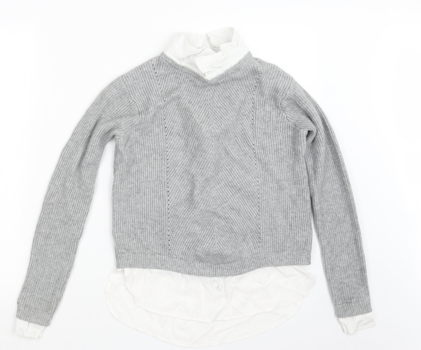 Primark Womens Grey  Knit Pullover Jumper Size 12