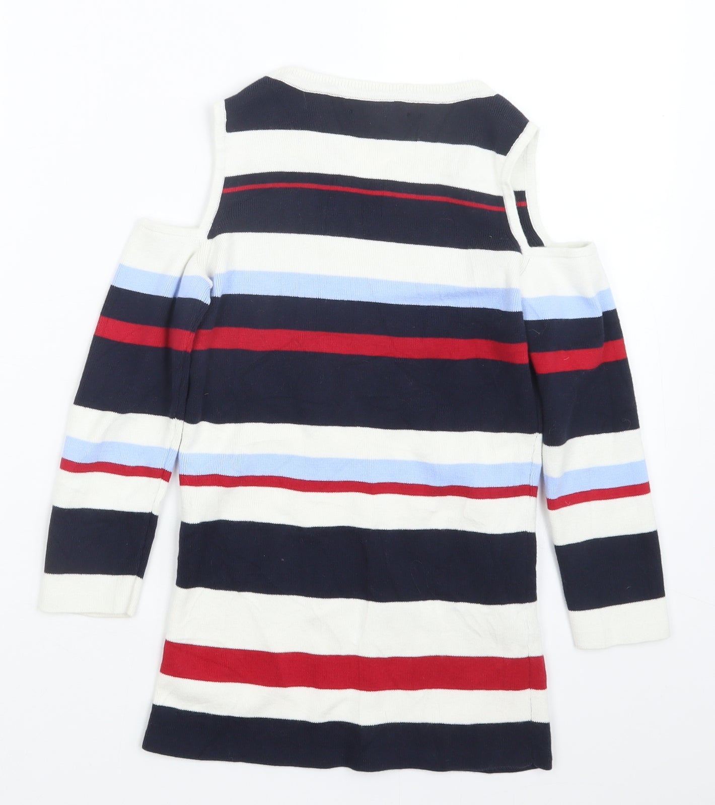 Tommy Hilfiger Womens Black Striped Knit Pullover Jumper Size XS