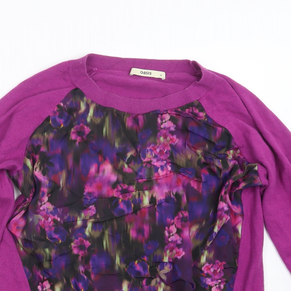 Oasis Womens Purple  Knit Pullover Jumper Size M