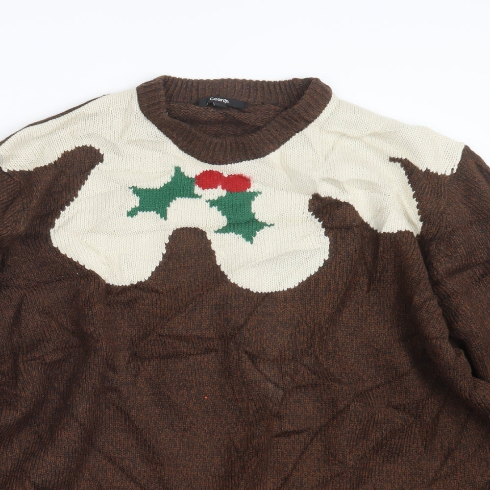 George Mens Brown  Knit Pullover Jumper Size 2XL  - Christmas