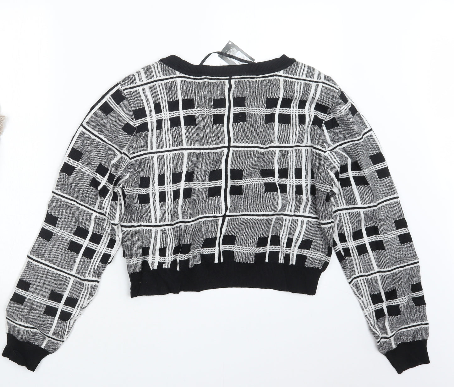 Primark Womens Grey Check  Pullover Jumper Size 14