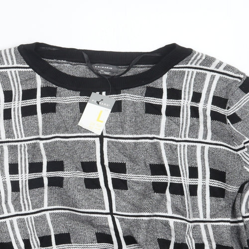 Primark Womens Grey Check  Pullover Jumper Size 14