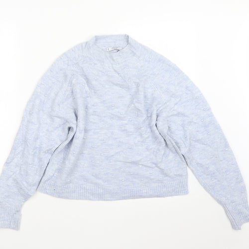 Mango Womens Blue  Knit Pullover Jumper Size S