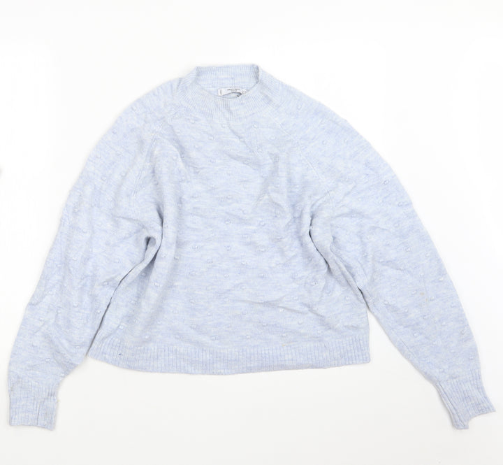 Mango Womens Blue Knit Pullover Jumper Size S