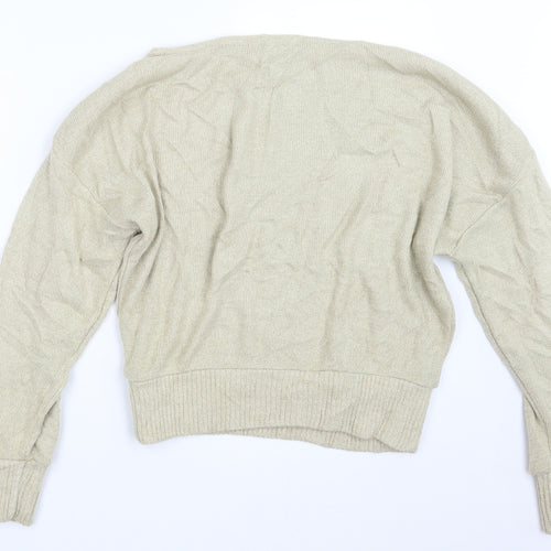 Boohoo Womens Beige  Knit Pullover Jumper Size M