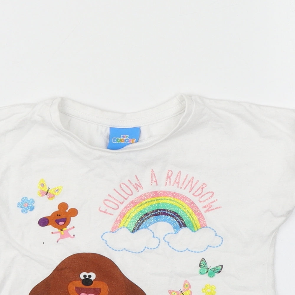 TU Girls White   Basic T-Shirt Size 2-3 Years  - Hey Duggee