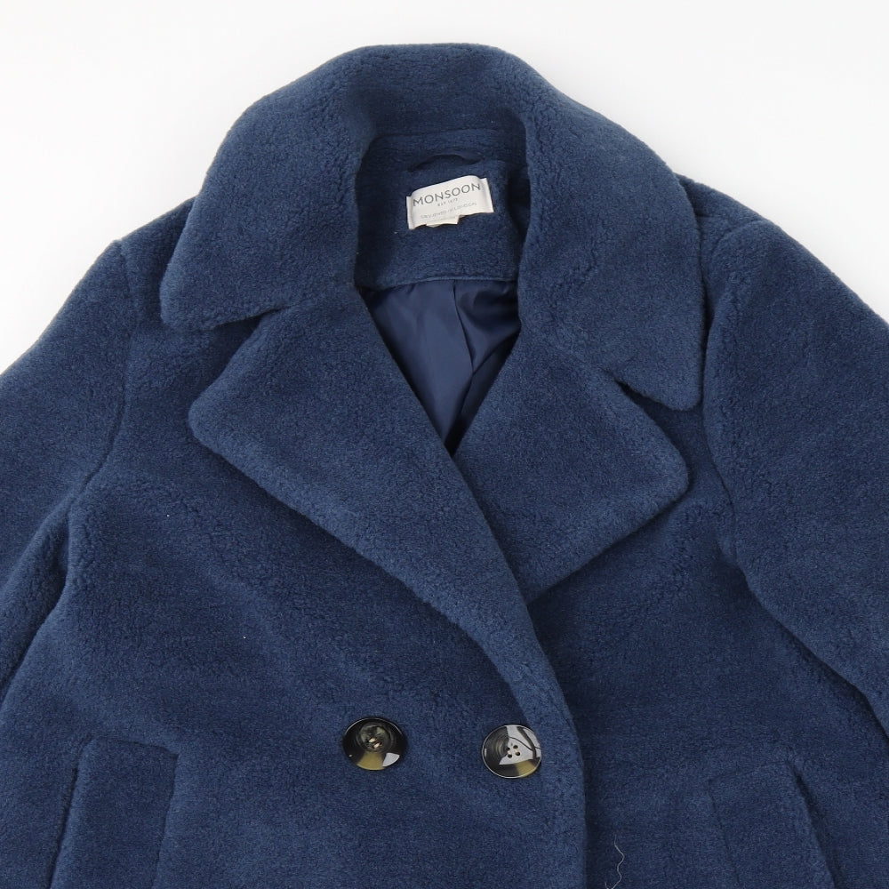 Monsoon Womens Blue   Overcoat Coat Size 16