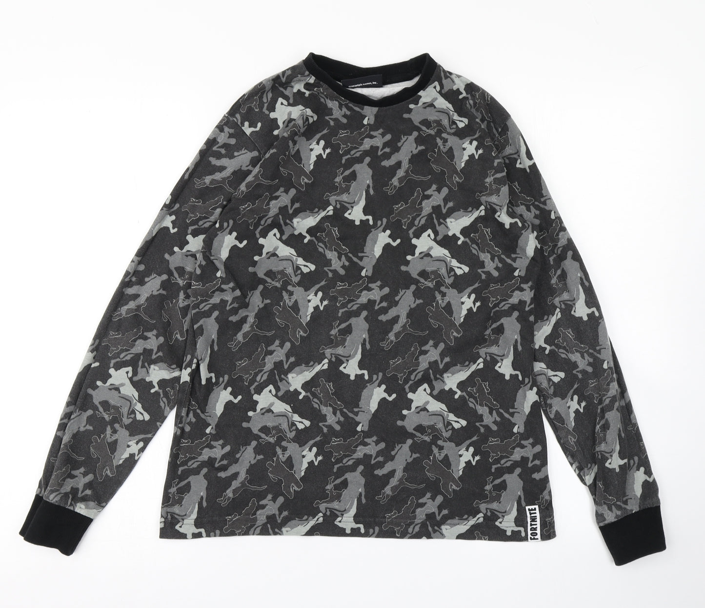 Matalan Boys Grey Camouflage  Basic T-Shirt Size L  - Fortnite