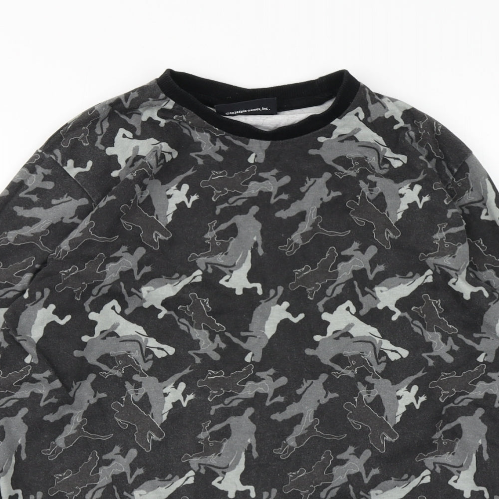 Matalan Boys Grey Camouflage  Basic T-Shirt Size L  - Fortnite