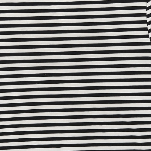Topshop Womens Black Striped  Basic T-Shirt Size 10