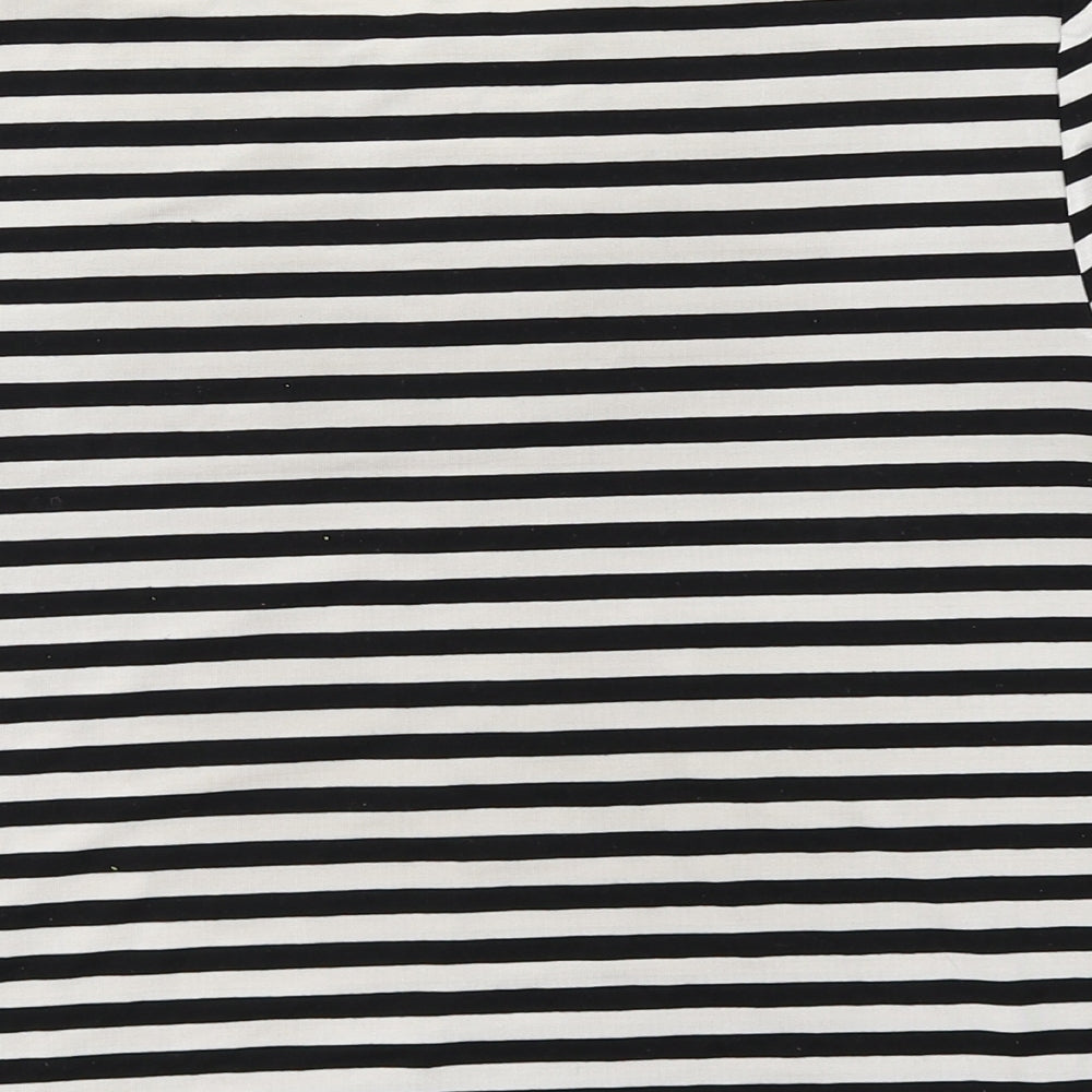 Topshop Womens Black Striped  Basic T-Shirt Size 10