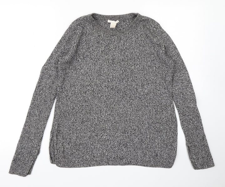 H&M Womens Grey  Knit Pullover Jumper Size S