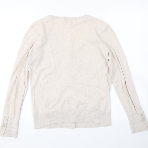 H&M Womens Beige  Knit Cardigan Jumper Size M