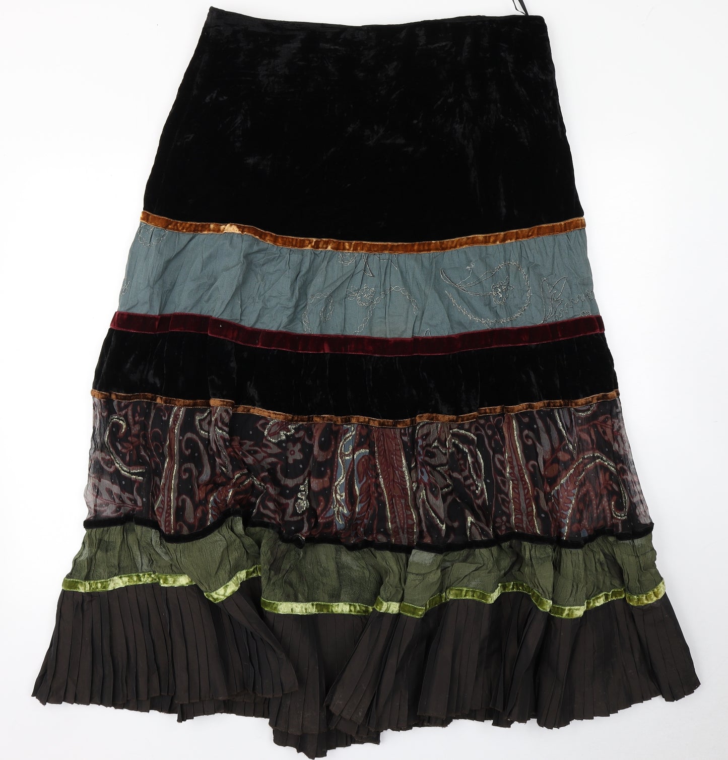 Per Una Womens Brown Striped  Flare Skirt Size 16