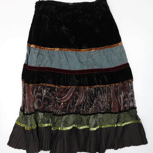 Per Una Womens Brown Striped  Flare Skirt Size 16