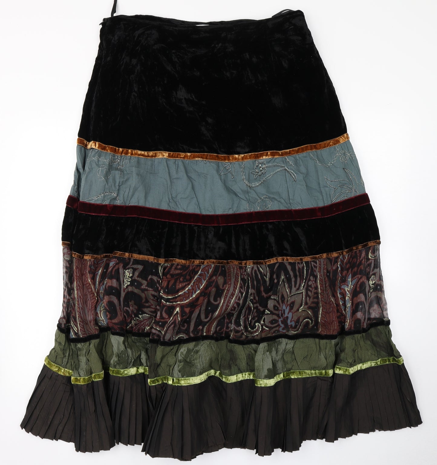 Per Una Womens Brown Striped  Flare Skirt Size 16