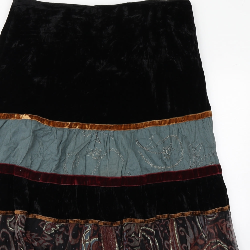 Per Una Womens Brown Striped  Flare Skirt Size 16