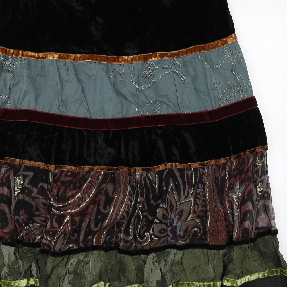 Per Una Womens Brown Striped  Flare Skirt Size 16