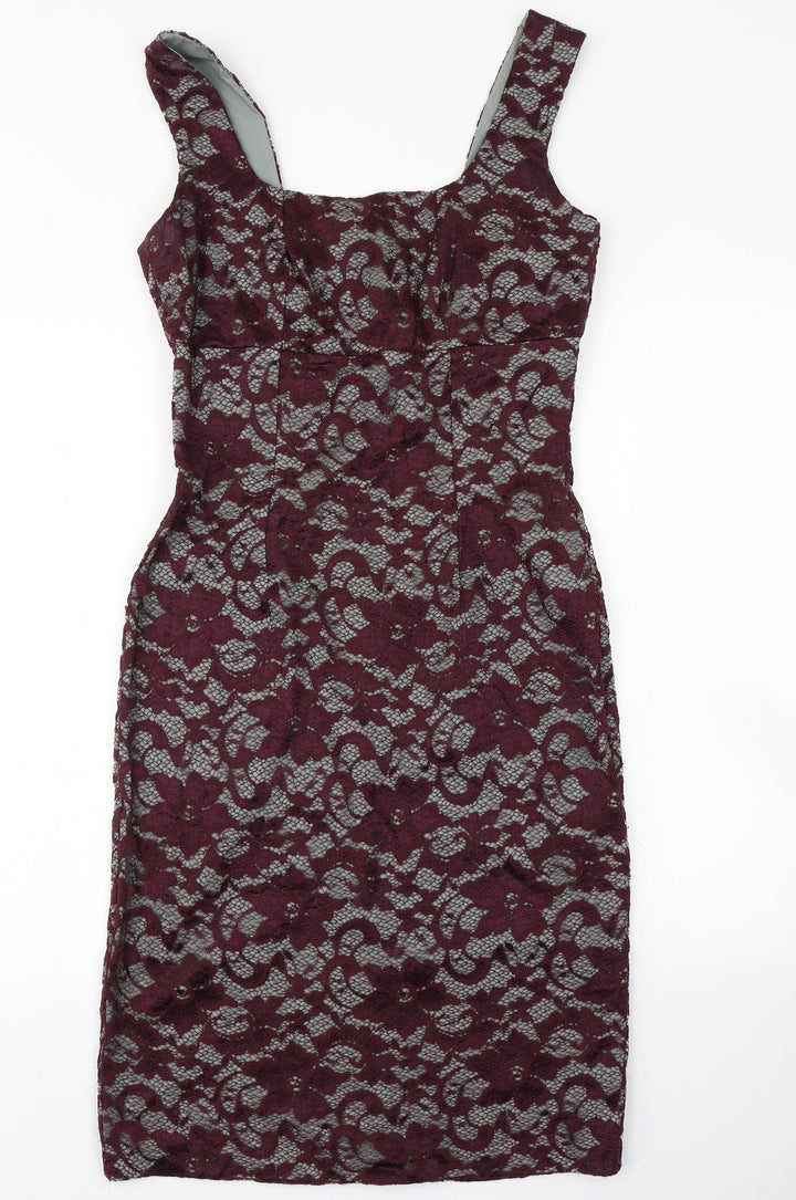 Hybrid Womens Purple  Lace Pencil Dress  Size 12