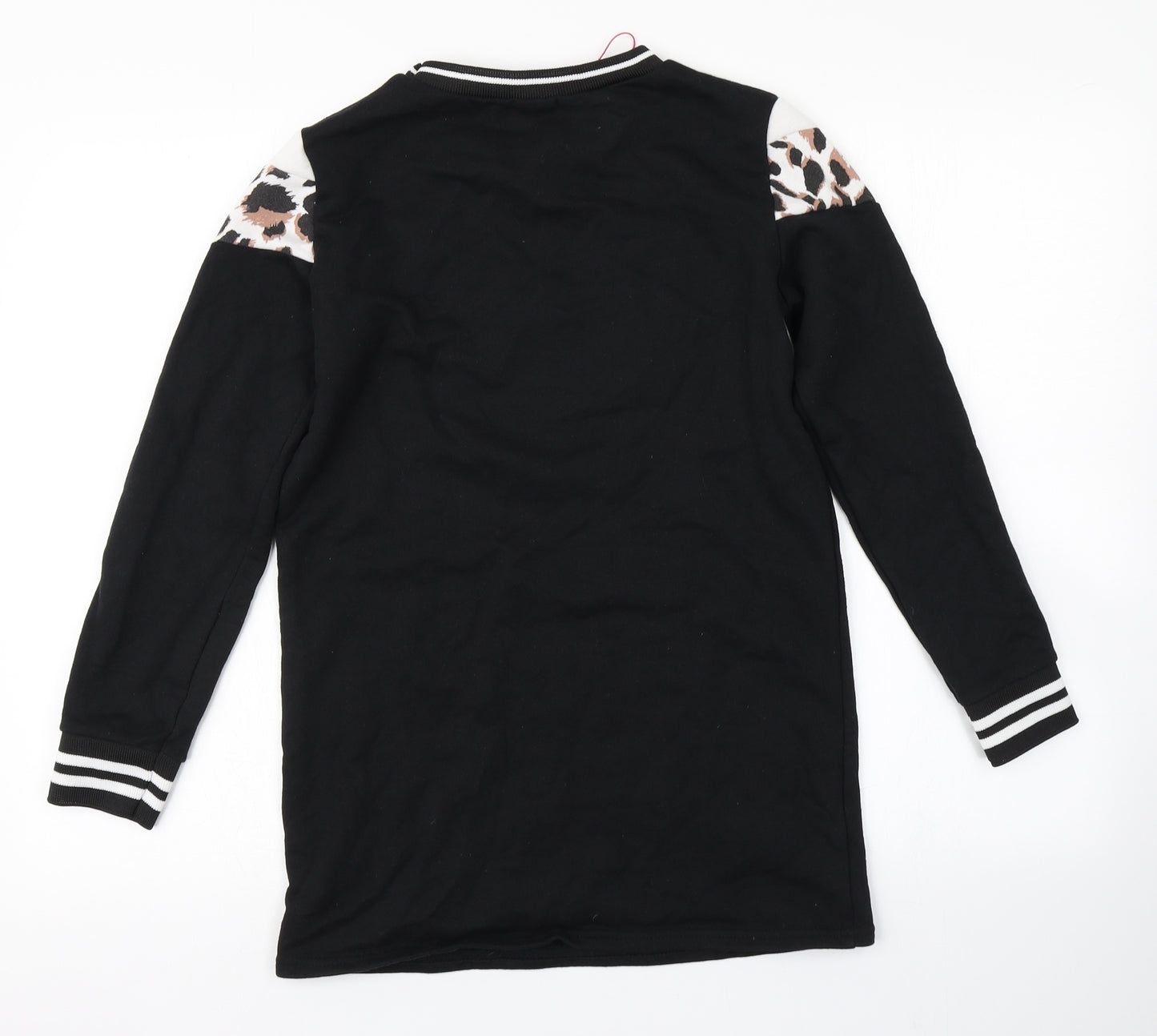 M&Co Girls Black Colourblock  Pullover Sweatshirt Size 11-12 Years  - Longline