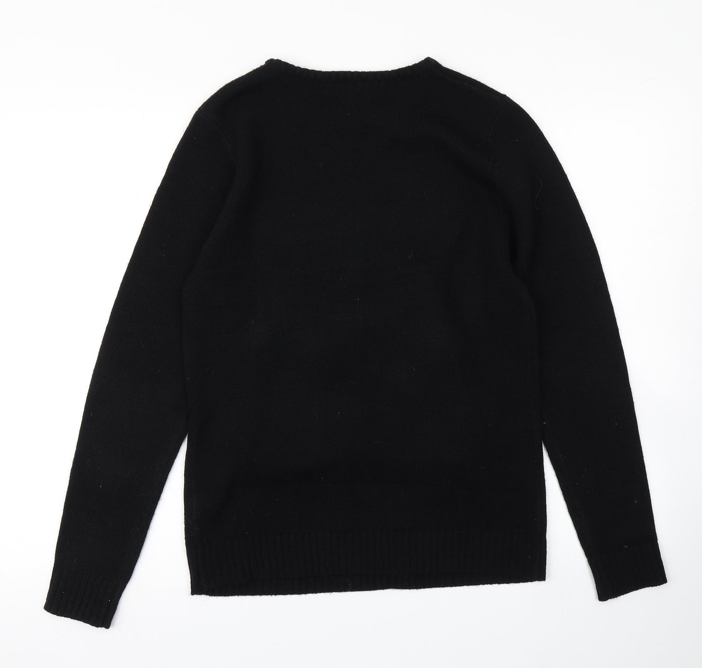 Peacocks Womens Black  Knit Pullover Jumper Size S  - Christmas Jumper