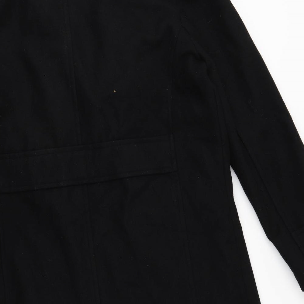 Burton Mens Black   Overcoat Coat Size L