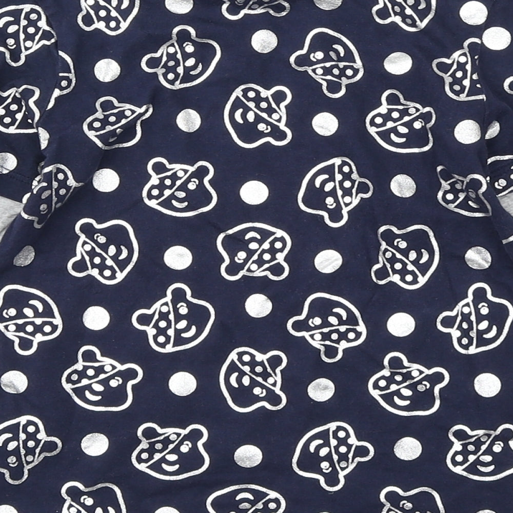 George Boys Blue Polka Dot  Basic T-Shirt Size 3-4 Years  - Pudsey bear