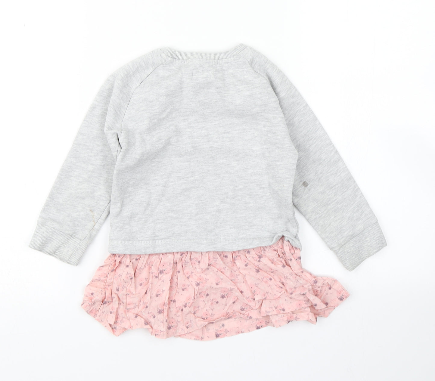 F&F Girls Grey   Pullover Sweatshirt Size 3-4 Years  - Longline