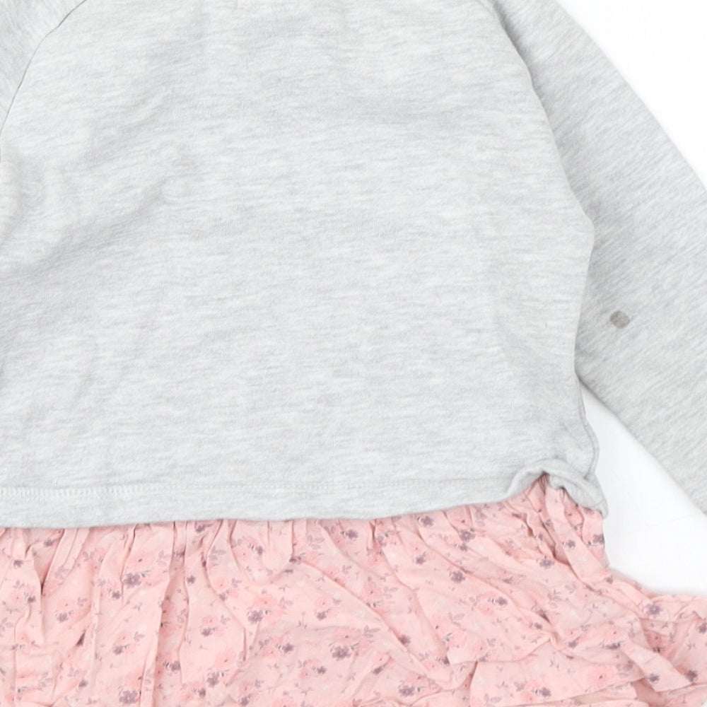 F&F Girls Grey   Pullover Sweatshirt Size 3-4 Years  - Longline