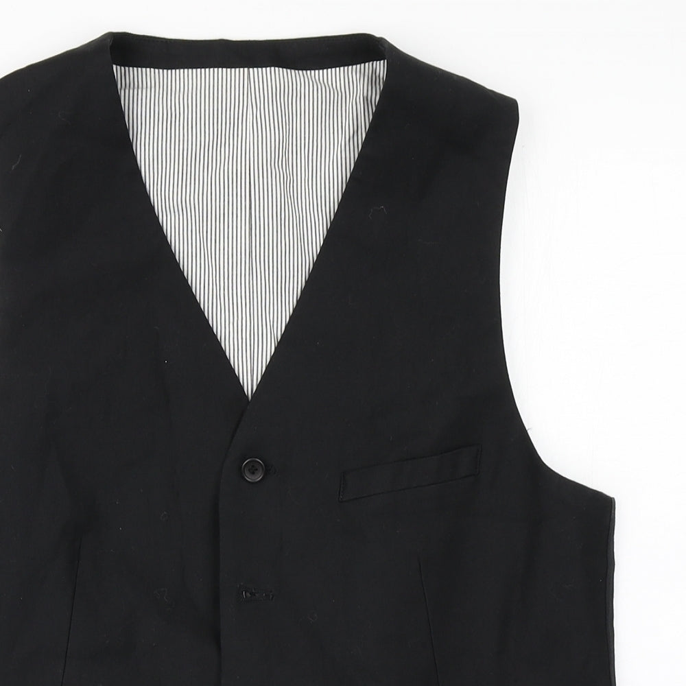 Topman Mens Black   Jacket Suit Waistcoat Size 42