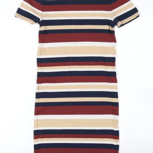FOREVER 21 Womens Brown Striped Knit Bodycon  Size L