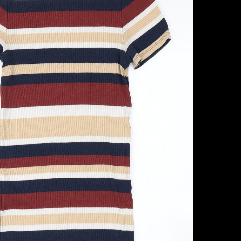FOREVER 21 Womens Brown Striped Knit Bodycon  Size L