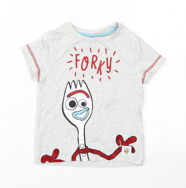 Character.com Boys Grey   Basic T-Shirt Size 2 Years  - Disney Toy Story 4 Forky