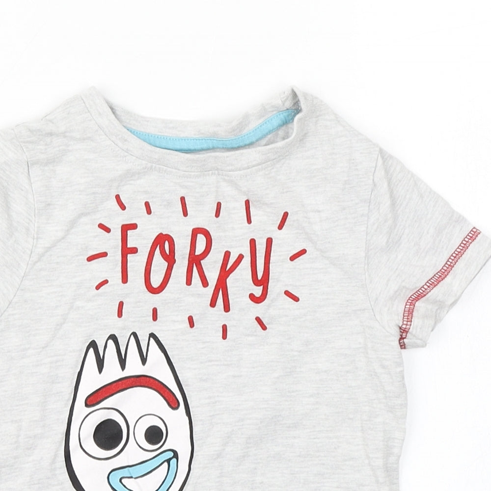 Character.com Boys Grey   Basic T-Shirt Size 2 Years  - Disney Toy Story 4 Forky