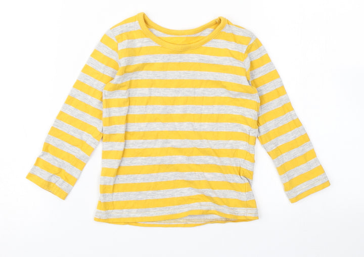 George Boys Yellow Striped  Basic T-Shirt Size 12-18 Months