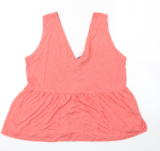 Front view of Primark women’s orange basic tank, size M