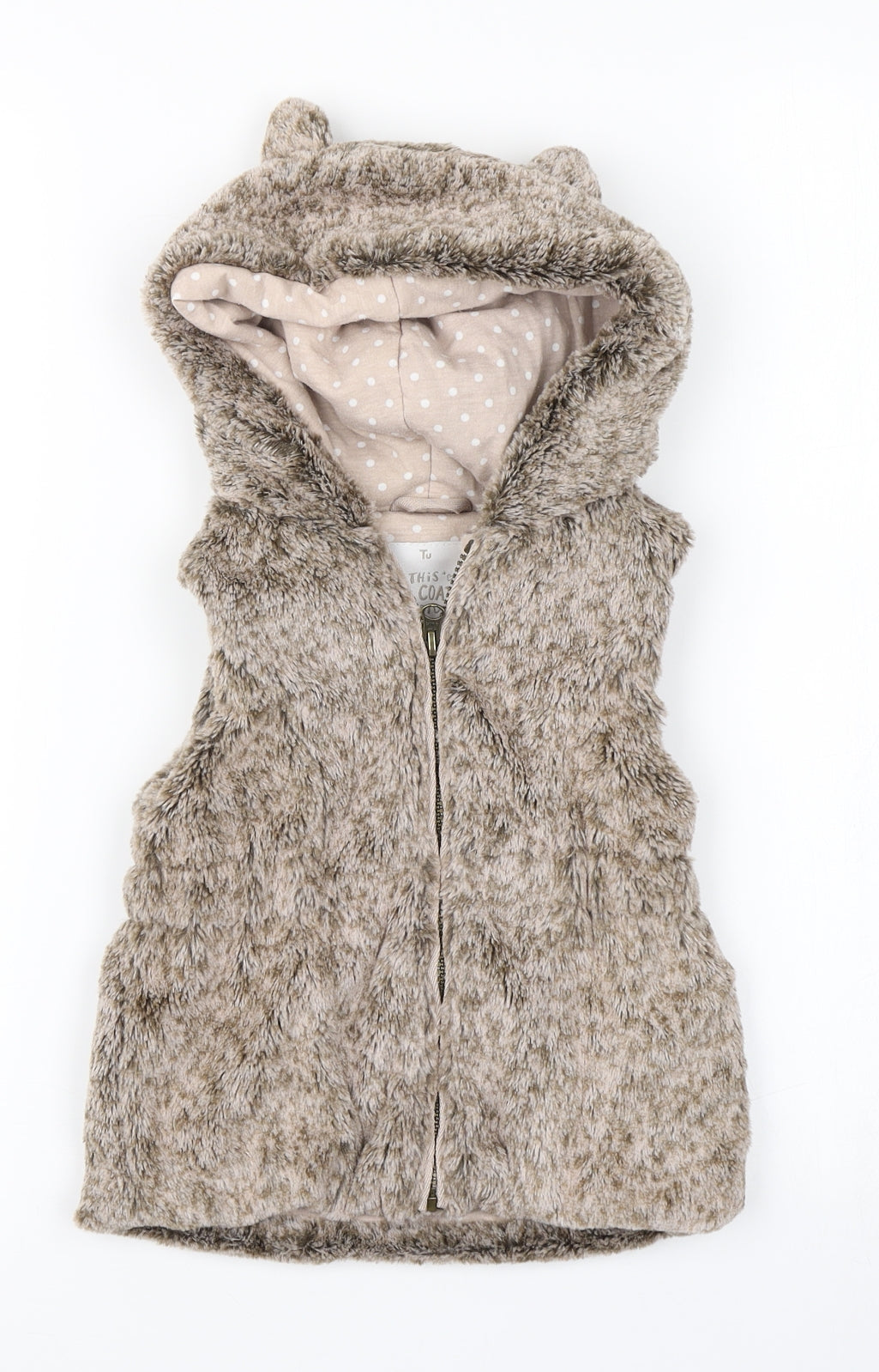 TU Girls Brown   Gilet Jacket Size 2-3 Years