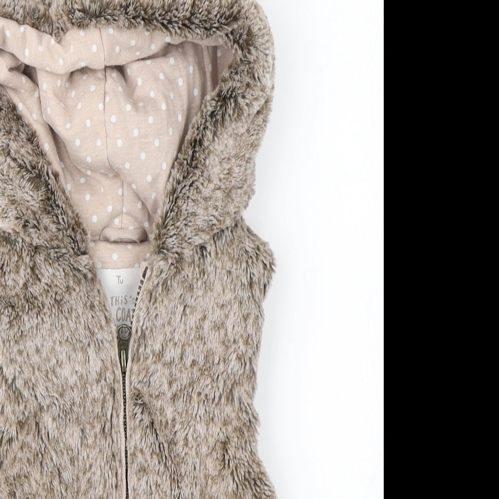 TU Girls Brown   Gilet Jacket Size 2-3 Years