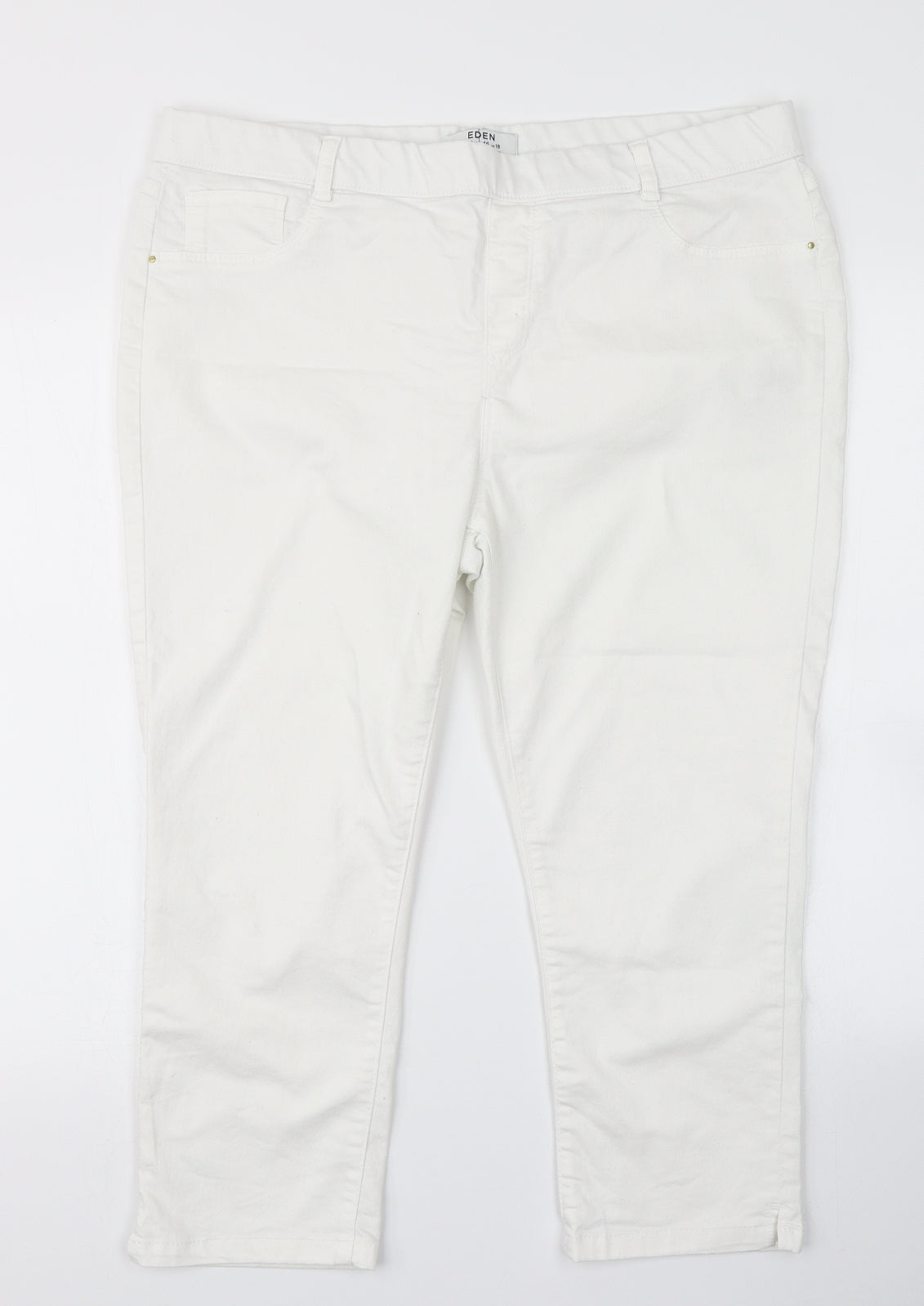 Dorothy Perkins Womens White  Denim Cropped Jeans Size 18 L20 in