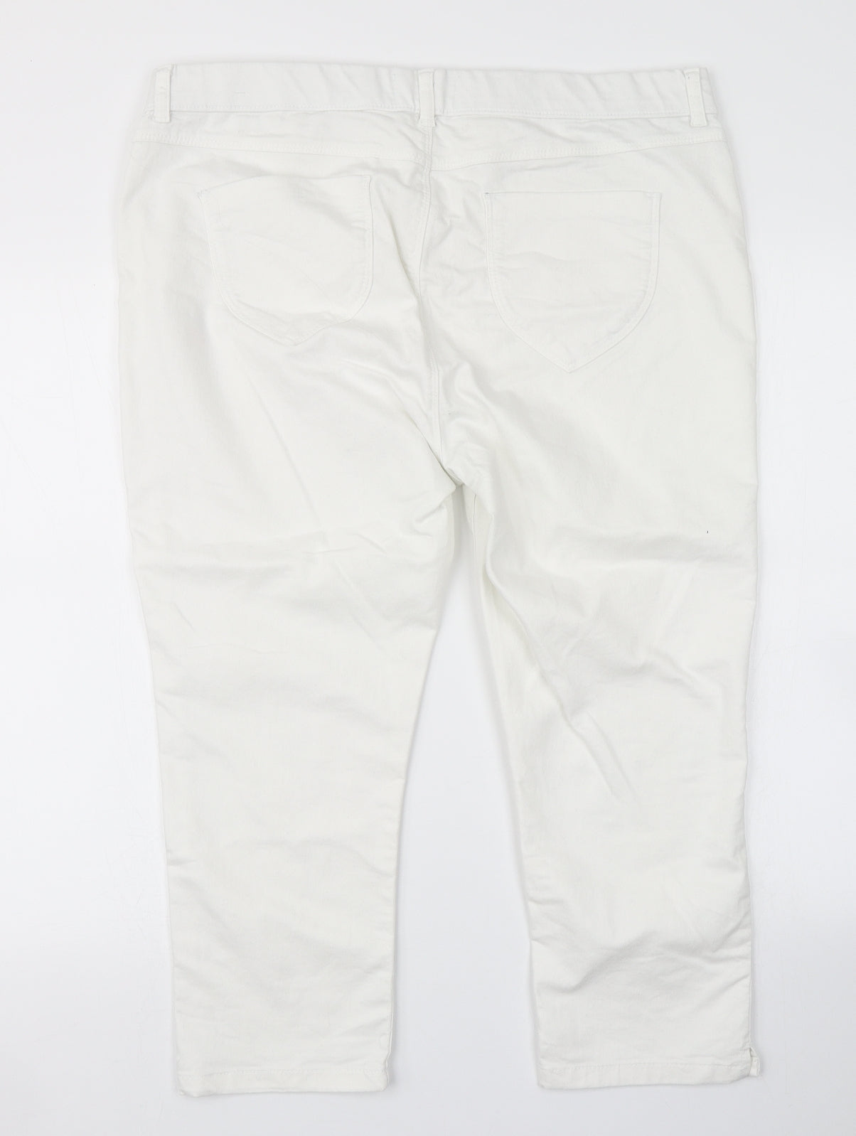 Dorothy Perkins Womens White  Denim Cropped Jeans Size 18 L20 in