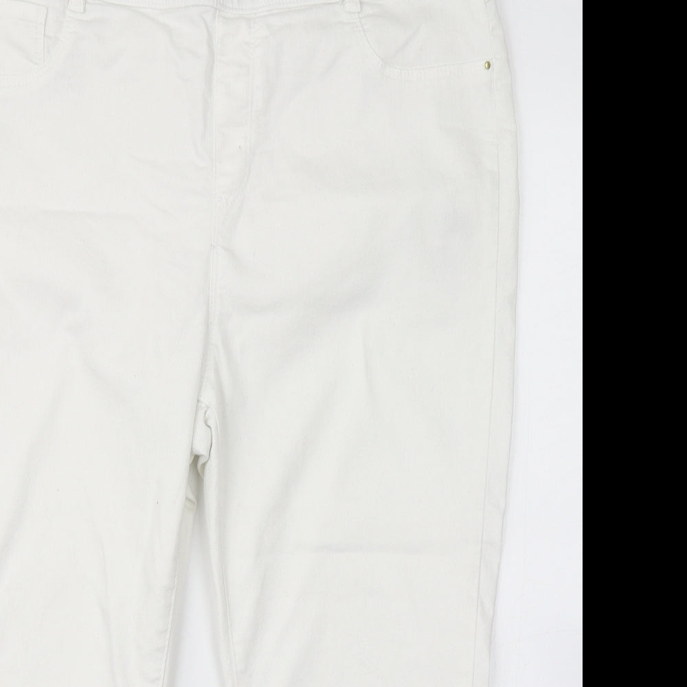 Dorothy Perkins Womens White  Denim Cropped Jeans Size 18 L20 in