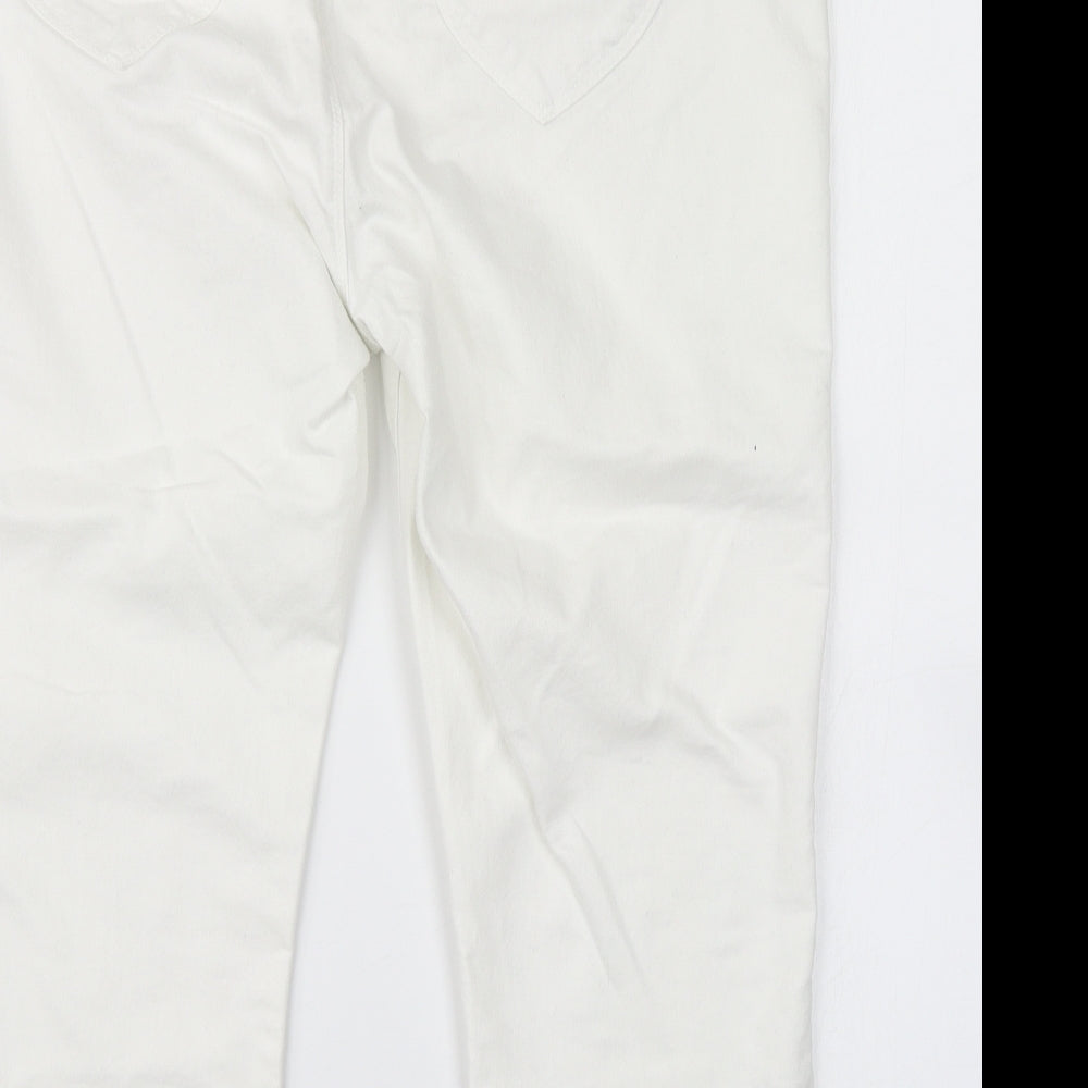 Dorothy Perkins Womens White  Denim Cropped Jeans Size 18 L20 in