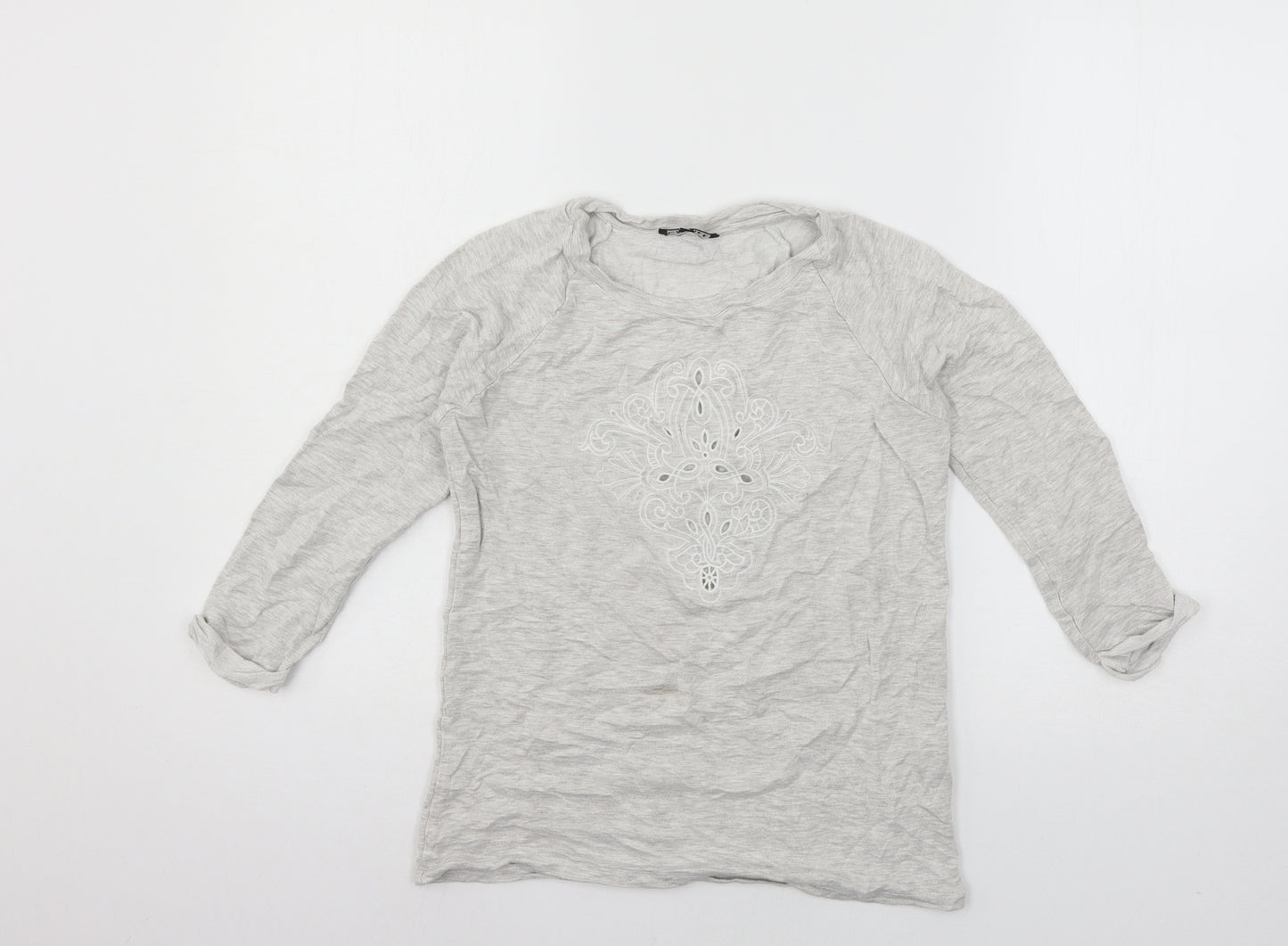 Caroll Womens Grey  Jersey Basic T-Shirt Size 8