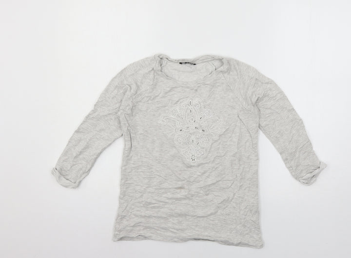 Caroll Womens Grey Jersey Basic T-Shirt Size 8