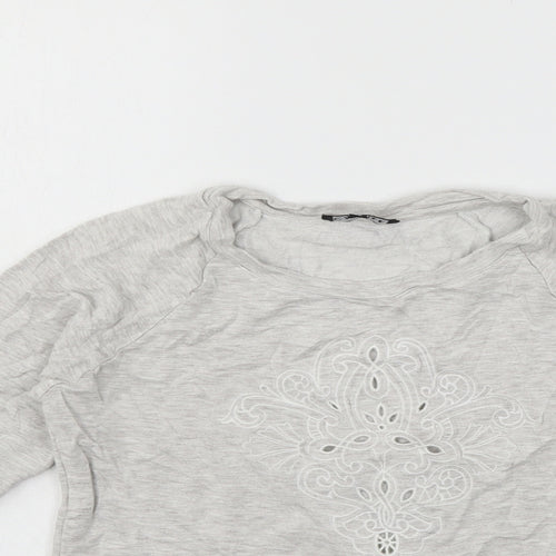 Caroll Womens Grey  Jersey Basic T-Shirt Size 8