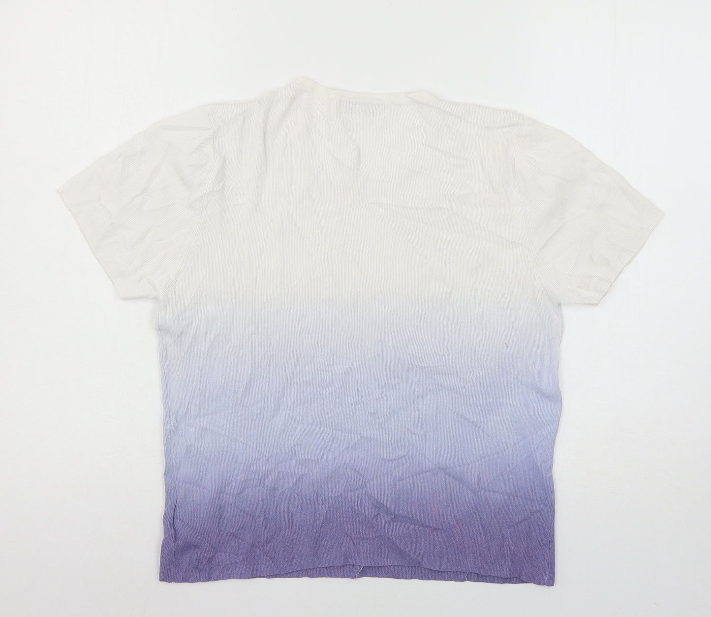 Fay Louise Womens White  Knit Basic T-Shirt Size L