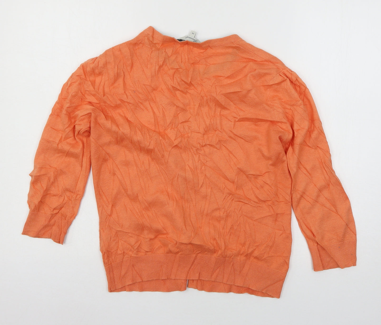 Peacocks Womens Orange  Knit Cardigan Jumper Size 14