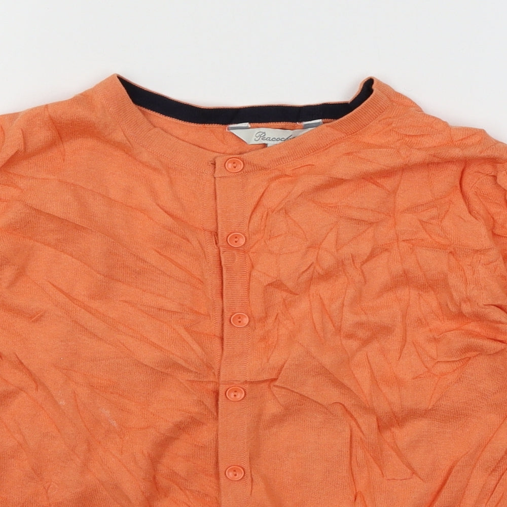 Peacocks Womens Orange  Knit Cardigan Jumper Size 14
