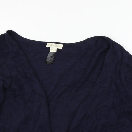 Monsoon Womens Blue  Knit Cardigan Jumper Size 10